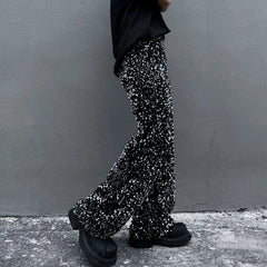 High Waist Sequined Wide Leg Pants
