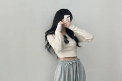 Drawstring Waist Plain Loose-Fit Sweatpants