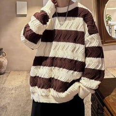 Crew Neck Striped Oversized Sweater