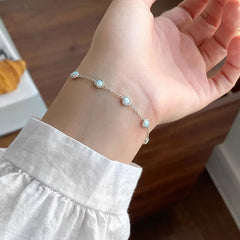 925 Sterling Silver Opal Bracelet