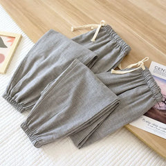 Couple Matching Drawstring Waist Plain Harem Pajama Pants (Various Designs)