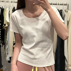 Short Sleeve Plain Slim-Fit Tee