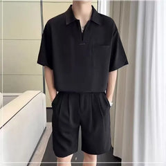 Short-Sleeve Plain Polo Shirt