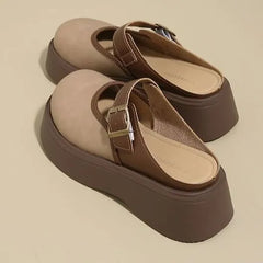 Buckled Platform Mules