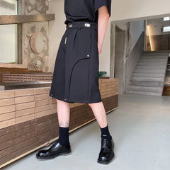 High Waist Plain Wide Leg Dress Shorts