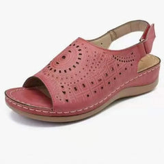 Peep Toe Wedge Heel Slingback Sandals