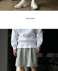 Plain Drawstring-Waist Cotton Shorts