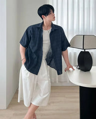 Drawstring-Waist Wide-Leg Cotton Jorts