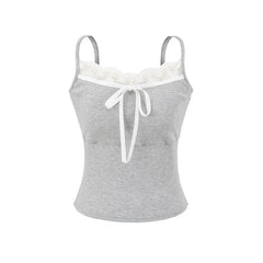 Bow Padded Panel Lace Cami Top