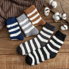 Striped Coral Fleece Socks