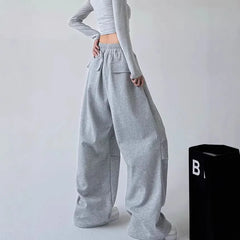 Drawstring Waist Plain Baggy Sweatpants
