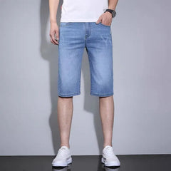 Mid Rise Washed Denim Shorts