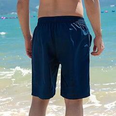 Drawstring Waist Plain Beach Shorts