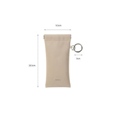 Plain Faux Leather Clipframe Eyeglasses Case