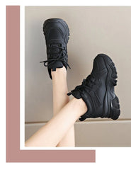 Platform Panel Hidden Wedge Sneakers