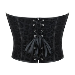 Strapless Sweetheart Neck Leopard Print Bustier Top