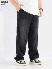 High Waist Washed Loose Fit Jeans