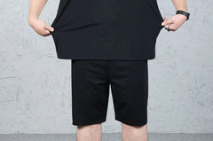 Short-Sleeve Crewneck Mesh Plain T-Shirt