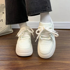 Platform Plain Lace Up Sneakers