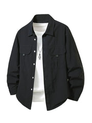 Long-Sleeve Button-Up Plain Shirt