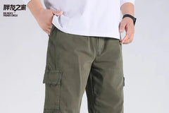 Mid Rise Plain Loose Fit Cargo Pants