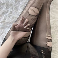 Plain Distressed Tights