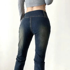 High Waist Skinny-Fit Bootcut Jeans