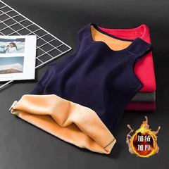 U-Neck Fleece Lined Plain Tank Top