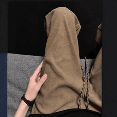 Drawstring Waist Plain Corduroy Wide Leg Sweatpants