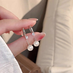 Faux Pearl Hoop Earring
