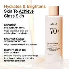 Rice 70 Glow Milky Toner 150ml 2pcs Bundle Set