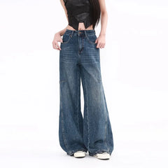 Low Rise Washed Wide Leg Jeans