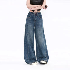 Low Rise Washed Wide Leg Jeans