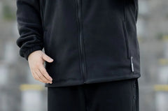 Plus Size Stand Collar Zip Jacket