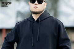 Plus Size Drawstring Plain Hoodie