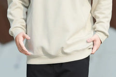Plus Size Plain Polo Sweatshirt