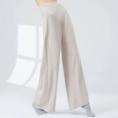 High Waist Plain Dance Wide Leg Pants