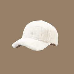 Plain Faux Fur Baseball Cap