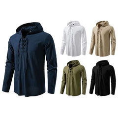 Lace-Up Plain Hoodie