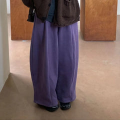 High Rise Plain Baggy Sweatpants