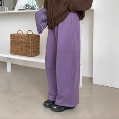 High Rise Plain Baggy Sweatpants