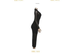 Long-Sleeve Mock Neck Glitter Ruched Midi Sheath Dress