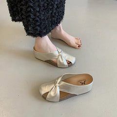 Platform Metallic Slide Sandals