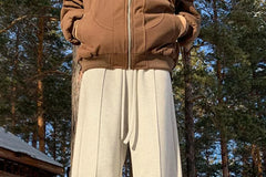 High Waist Fleece Lined Wide Leg Pants