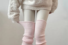 Plain Knit Over-The-Knee Leg Warmers