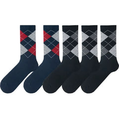 Set of 5: Argyle Crew Socks