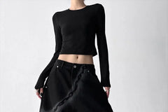 Low Rise Washed Barrel Leg Baggy Jeans