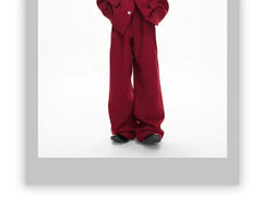 Mock Two-Piece Blazer / Wide-Leg Dress Pants