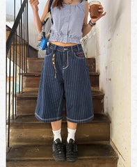 Low Waist Striped Jorts