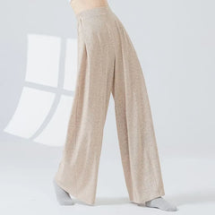 High Waist Plain Wide Leg Dance Pants